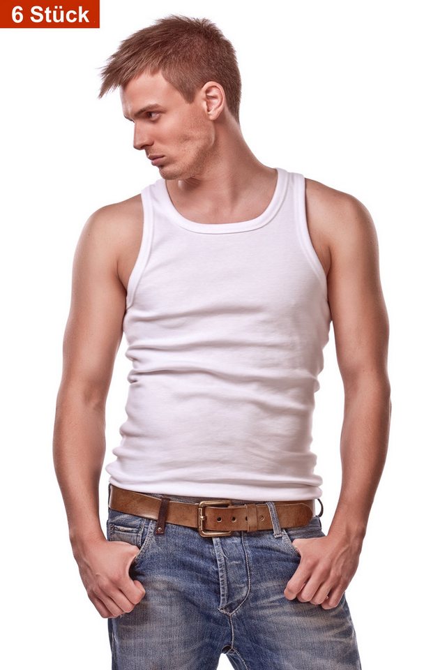 Cocain underwear Unterhemd Herren glatt weiss Feinripp kochfest trocknergeeignet 100 Baumwolle (6-St) ohne Seitennähte, 100% Baumwolle von Cocain underwear