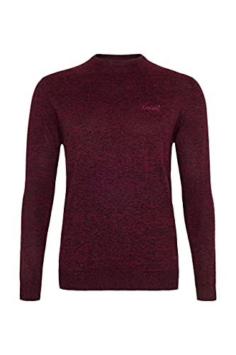 Herren Marken Strickpullover Dunkles weinrot Gr. L klassisch Feinstrick Strickpullover Premium Baumwolle schick im Büro cool in der Freizeit langärmlig mit Rundhalsausschnitt von Cocain underwear