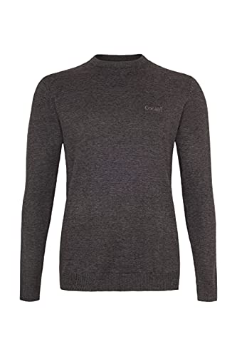 Herren Marken Strickpullover anthrazit Gr. XXL klassisch Feinstrick Strickpullover Premium Baumwolle schick im Büro cool in der Freizeit angenehm zu tragen Pullover langärmlig mit Rundhalsausschnitt von Cocain underwear