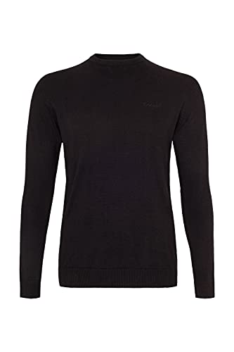 Herren Marken Strickpullover schwarz Gr. L klassisch Feinstrick Strickpullover Premium Baumwolle schick im Büro cool in der Freizeit angenehm zu tragen Pullover langärmlig mit Rundhalsausschnitt von Cocain underwear