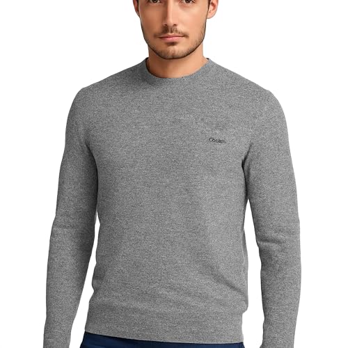 Herren Strickpullover grau meliert Gr. XL klassischzeitloser Pullover moderner Strickpulli Baumwolle schick im Büro cool Freizeit angenehm zu tragen gut kombinierbares Kleidungsstück von Cocain underwear