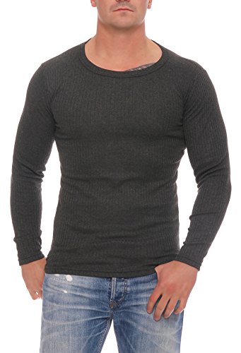 Cocain 2 Lange Unterhemden Thermo innen angeraut Gr. 5 anthrazit unterzieh Pullover Wintersport winterunterwäsche warm warme unterwäsche Herren thermowäsche Thermo unterwäsche Herren M L XL XXL von Cocain underwear