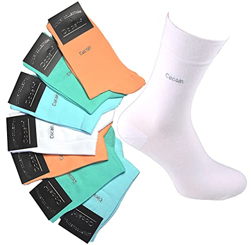 cocain 8 Paar Damen Socken Baumwolle farbig 39-42 Frühlingsfarben Spitzenqualität Made in Europa - Luxury Collection von Cocain underwear