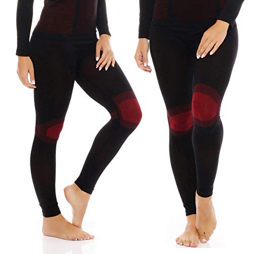 kiunterwäsche für Damen als Hemd-Hose-Set oder 2 Hemden oder 2 Hosen auswählbar, Lang oder Kurz-Arm, funktionelle Thermowäsche seamless ohne störende Nähte, 2x Hose Schwarz/Rot, S/M kiunterwäsche für Damen als Hemd-Hose-Set oder 2 Hemden oder 2 Hosen auswählbar, Lang oder Kurz-Arm, funktionelle Thermowäsche seamless ohne störende Nähte, 2x Hose Schwarz/Rot, S/M von Cocain underwear