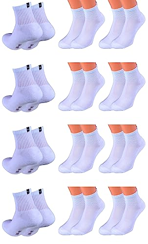12 Paar Sport-Kurz-Socken, Kurzschaft mit Frotteesohle in weiß Marke Cocain für Damen und Herren Gr. 43-46 von Cocain underwear