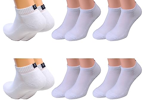 6 Paar Damen Herren Sneaker Socken mit Frotteesohle Baumwolle mit Elasthan, Marke Cocain weiß Gr. 43/46 von Cocain underwear