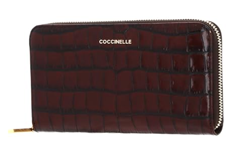Coccinelle Metallic Croco Shiny Soft Zip Around Wallet Vintage von COCCINELLE