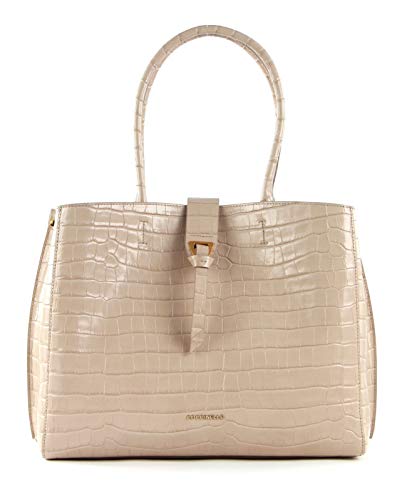 Coccinelle Alba Croco Shiny Soft Shoulder Bag Powder Pink von Coccinelle