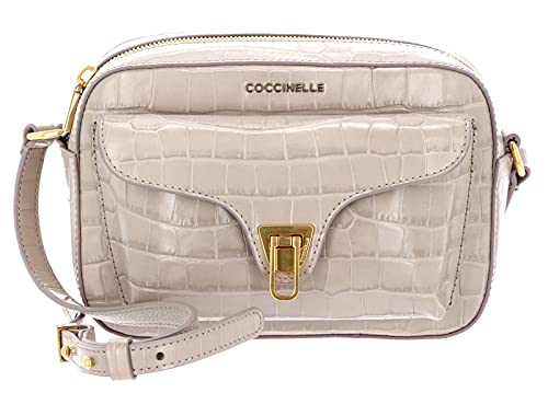 Coccinelle Beat Croco Shiny Soft Crossover Bag Powder Pink von Coccinelle