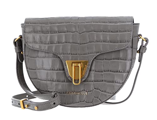 Coccinelle Beat Croco Shiny Soft Crossover Bag Stone von Coccinelle