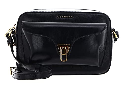 Coccinelle Beat Rock Handbag Craquele' Leather Noir von Coccinelle