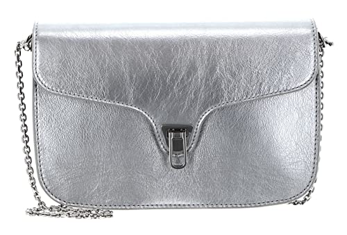 Coccinelle Beat Rock Handbag Craquele' Leather Silver von Coccinelle