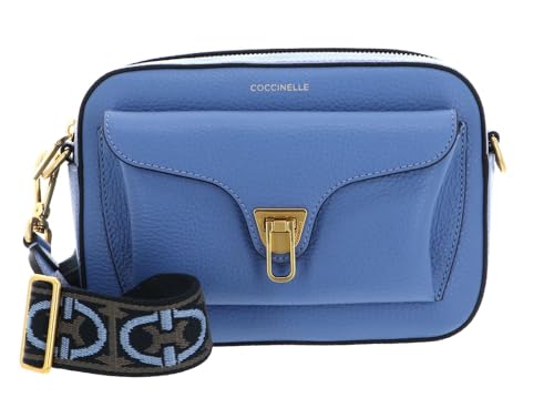 Coccinelle Beat Soft Ribb Crossbody Bag Grained Leather Azul von Coccinelle