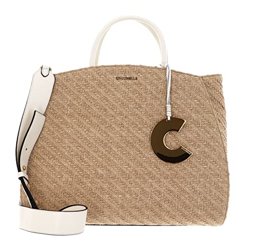 Coccinelle Concrete Rafia - Handtasche 37 cm natural white von Coccinelle