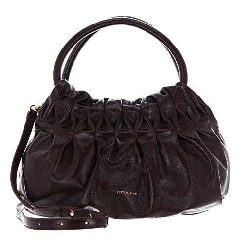 Coccinelle Croisette Rock Handbag Craquele` Leather Darkbrown von Coccinelle