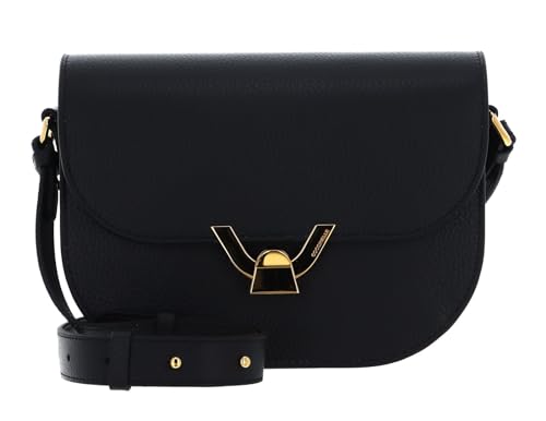 Coccinelle Dew Crossbody Grained Leather Noir von Coccinelle