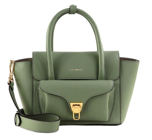 Coccinelle Double Beat Grained Leather Handbag Greenery von Coccinelle