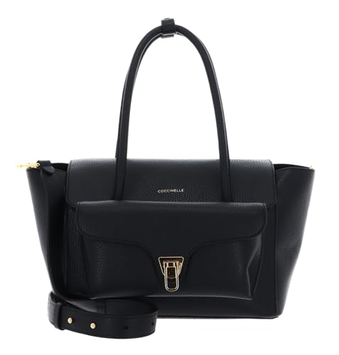 Coccinelle Double Beat Grained Leather Handbag Noir Coccinelle Double Beat Grained Leather Handbag Noir von Coccinelle