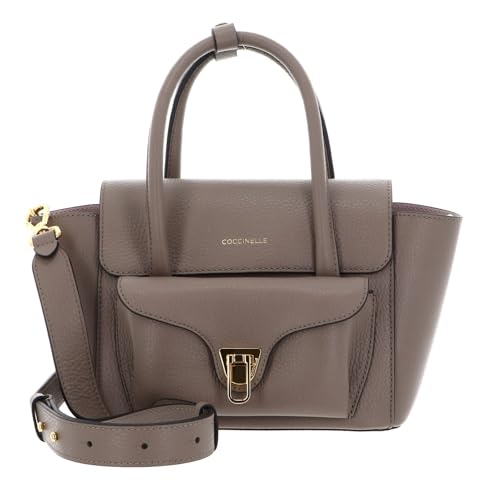 Coccinelle Double Beat Grained Leather Handbag Warm Taupe Coccinelle Double Beat Grained Leather Handbag Warm Taupe von Coccinelle