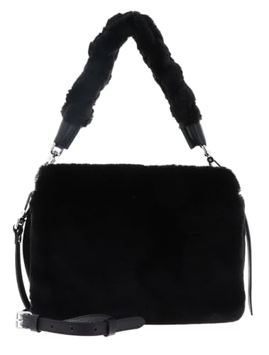 Coccinelle Handtasche Umhängetasche Boheme Synthetic Fur Handbag Noir/Noir schwarz von Coccinelle