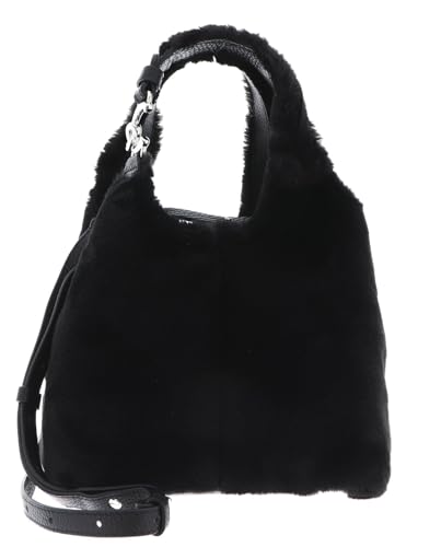 Coccinelle Handtasche Umhängetasche C-Easy Synthetic Fur Handbag Noir/Noir schwarz von Coccinelle