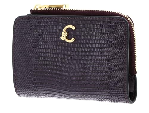 Coccinelle Leder Geldbörse C-Me Lizard Wallet Prune dunkelviolett von Coccinelle