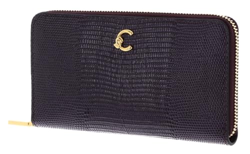 Coccinelle Leder Geldbörse C-Me Lizard Wallet Prune dunkelviolett von Coccinelle