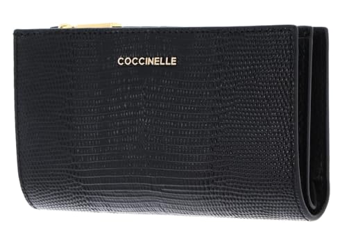 Coccinelle Leder Geldbörse Metallic Lizard Wallet Noir schwarz von Coccinelle
