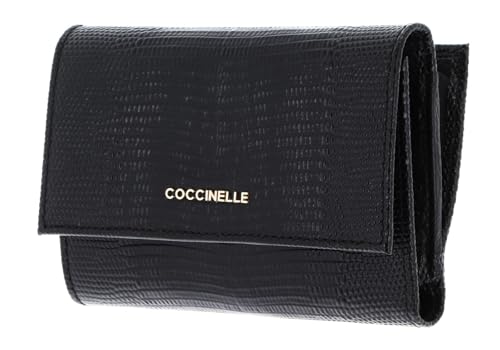 Coccinelle Leder Geldbörse Metallic Lizard Wallet Noir schwarz von Coccinelle