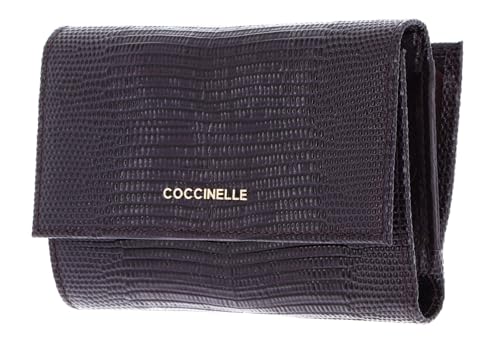 Coccinelle Leder Geldbörse Metallic Lizard Wallet Prune dunkelviolett von Coccinelle
