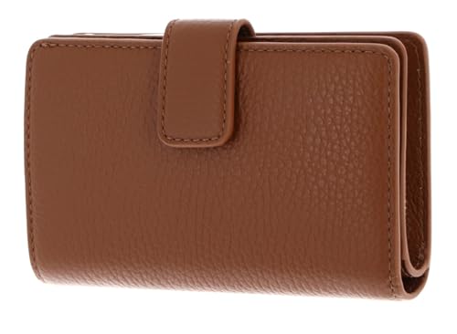 Coccinelle Leder Geldbörse Metallic Soft Mini Wallet Grained Leather Cognac braun von Coccinelle