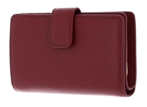 Coccinelle Leder Geldbörse Metallic Soft Mini Wallet Grained Leather Ribes Beere von Coccinelle