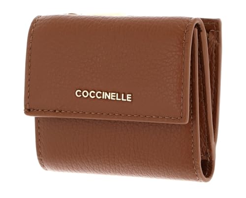 Coccinelle Leder Geldbörse Metallic Soft Wallet Grained Leather Cognac braun von Coccinelle