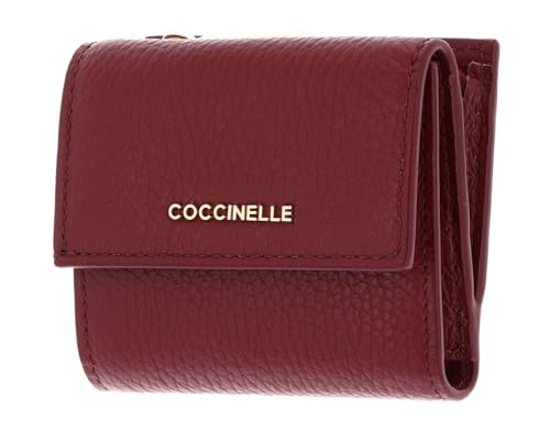 Coccinelle Leder Geldbörse Metallic Soft Wallet Grained Leather Ribes Beere von Coccinelle