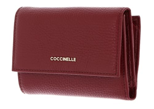 Coccinelle Leder Geldbörse Metallic Soft Wallet Grainy Leather Ribes Beere von Coccinelle