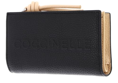 Coccinelle Leder Geldbörse Myrtha Maxi Log Wallet Noir/Betulla schwarz von Coccinelle