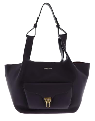 Coccinelle Leder Handtasche Beat Shopping Double Grainy Leather Handbag Prune/Ribes dunkelviolett von Coccinelle