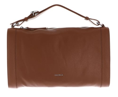 Coccinelle Leder Handtasche Elinor Handbag Grained Leather Cognac braun von Coccinelle