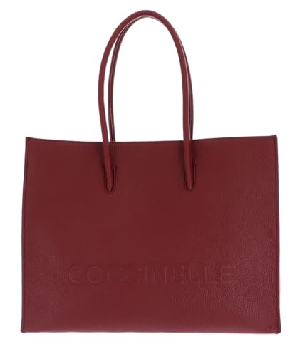 Coccinelle Leder Handtasche Myrtha Maxi Log Handbag Grained Leather Ribes beere von Coccinelle