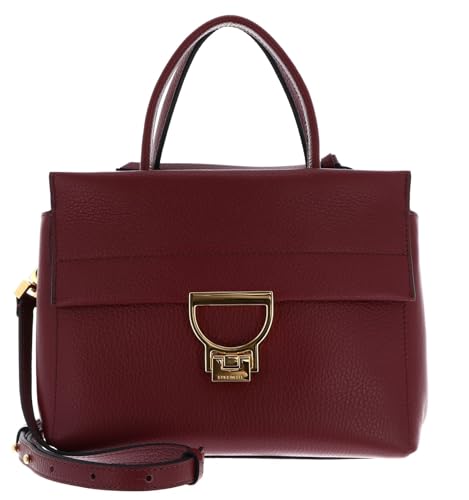 Coccinelle Leder Handtasche Umhängetasche Arlettis Handbag Grained Leather Ribes beere von Coccinelle