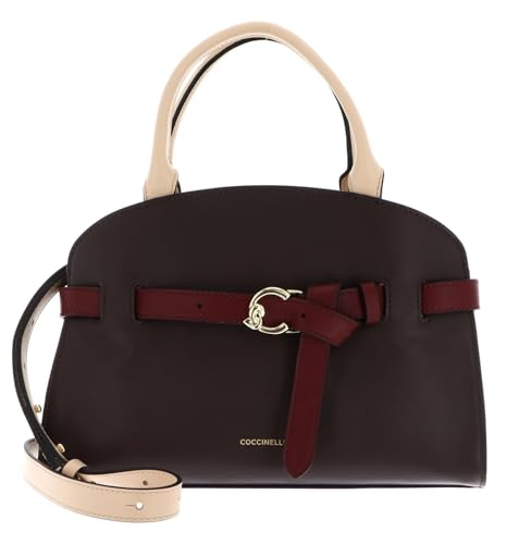 Coccinelle Leder Handtasche Umhängetasche Sabine Handbag Brunette/Betulla/Ribes dunkelbraun von Coccinelle