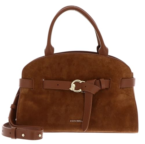 Coccinelle Leder Handtasche Umhängetasche Sabine Suede Bi Handbag Cognac/Cognac braun von Coccinelle