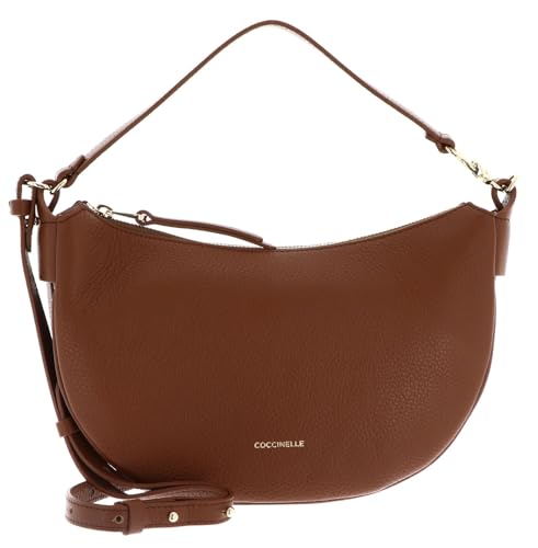 Coccinelle Leder Henkeltasche Umhängetasche C-Easy Handle Bag Cognac braun von Coccinelle