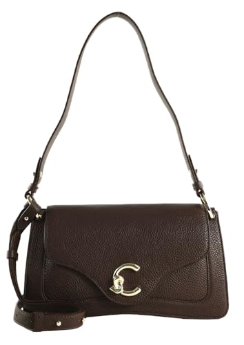 Coccinelle Leder Henkeltasche Umhängetasche C-Me Handle Bag Brunette dunkelbraun von Coccinelle