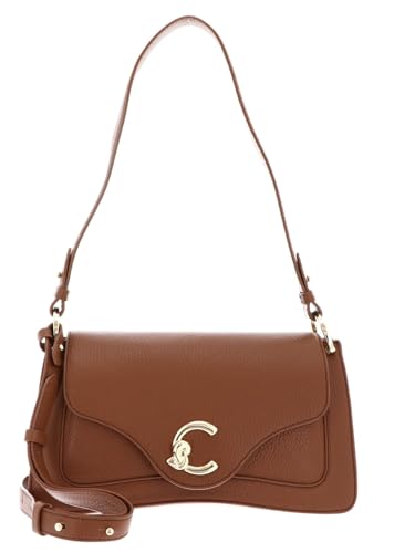 Coccinelle Leder Henkeltasche Umhängetasche C-Me Handle Bag Cognac braun von Coccinelle