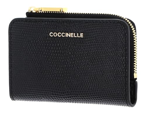 Coccinelle Leder Kartenetui Metallic Lizard Credit Card Holder Noir schwarz von Coccinelle