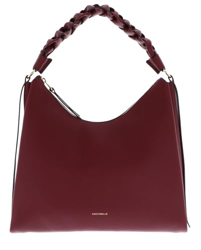 Coccinelle Leder Schultertasche Boheme Grana Double Shoulder Bag Ribes/Prune beere von Coccinelle