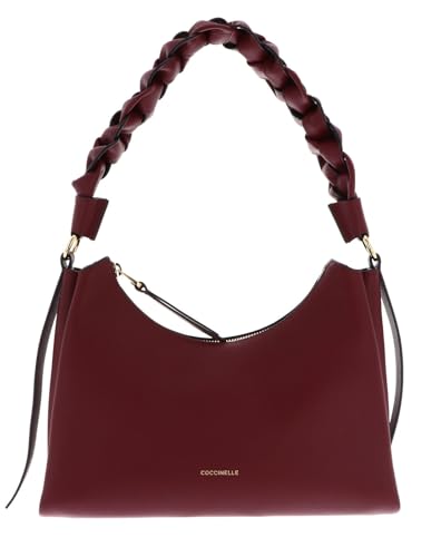 Coccinelle Leder Schultertasche Boheme Grana Double Shoulder Bag Ribes/Prune beere von Coccinelle