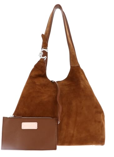 Coccinelle Leder Schultertasche C-Easy Suede Handbag Cognac/Cognac braun von Coccinelle