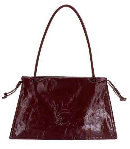 Coccinelle Leder Schultertasche Dulse Shiny Shoulderbag Ribes/Ribes beere von Coccinelle